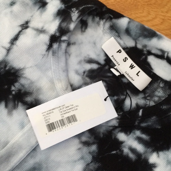 Proenza Schouler Tie Dye Ribbed Top Black White XS - Picture 10 of 10